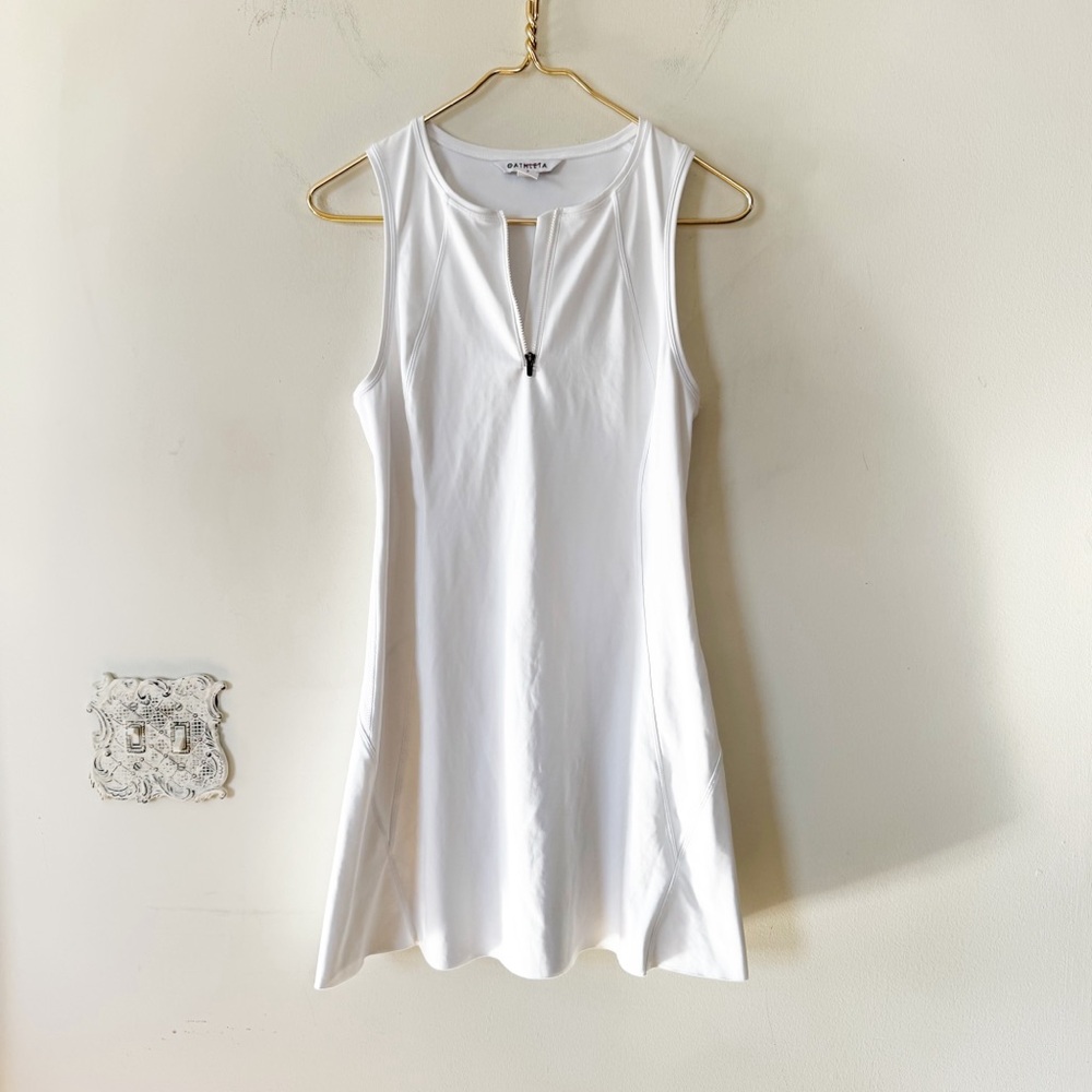 Athleta Ace White Tennis Dress Athletic Sleeveless Mini Dress Pickleball Golf S - Picture 3 of 10
